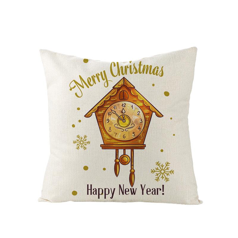 Home Polyester Pillow Cover Cartoon Digital Print Christmas Cushion Cover Living Room Sofa Cushion Cover