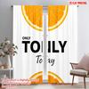 2pcs 2D Flat Printing Drapes Orange Slice Fabric Without Electricity Festive Curtains for Holiday Home Decor & Gifts