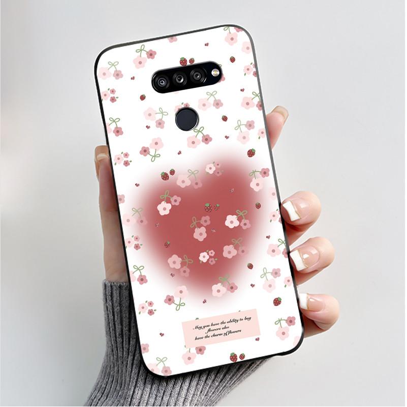 Weiche Hülle für LG K50S K40S Handyhülle LMX540HM LM-X540 LMX430HM LM-X430 Modischer Schmetterling Blume Schwarzer Silikon-Stoßfänger Abdeckung