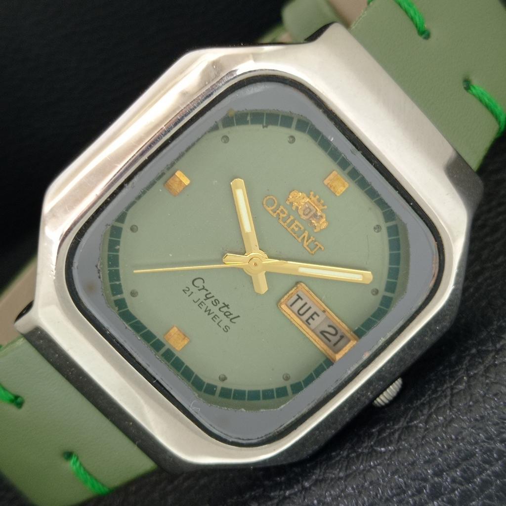 ORIENT CRYSTAL AUTOMATIC 46943 JAPAN МУЖСКИЕ ВИНТАЖНЫЕ ОРИГИНАЛЬНЫЕ ЧАСЫ С ЦИФЕРБЛАТОМ a704918-1