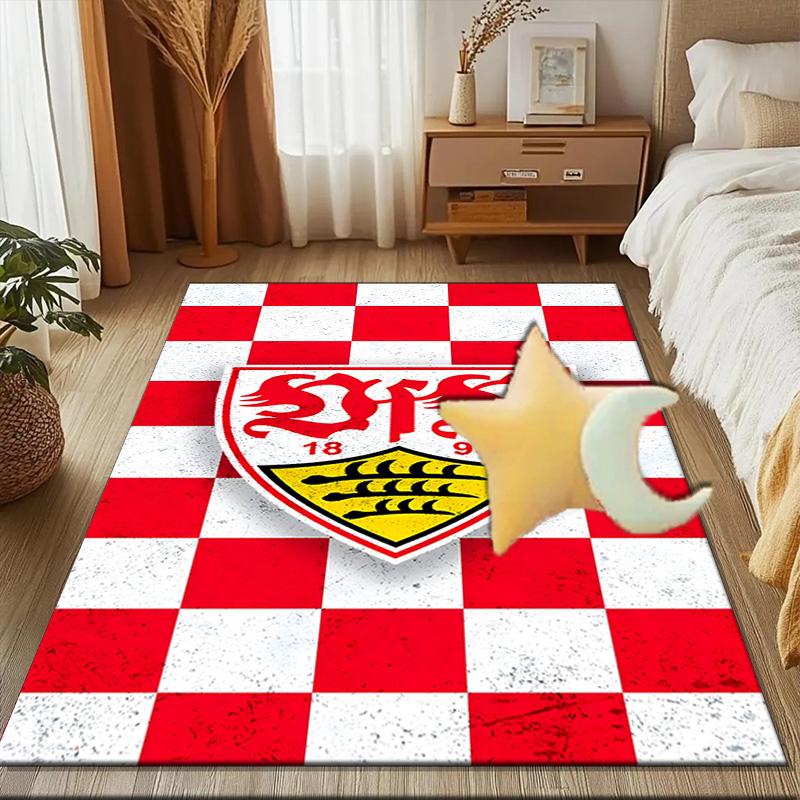 Vfb Fc Crest Printed Office Carpet Chair Cushion  Entryway Rug, Rugs for Living Room, Bedroom Christmas gifts
