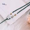 Adjustable Red Rope Jade Pendant Necklace for Men & Women with Round Beads - Semi-finished