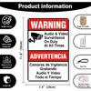 Señal de vigilancia de audio y video de advertencia - 7.8" x 11.9" - Señal de aluminio resistente, videovigilancia en inglés y español (151)