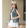 Hong Kong Style Retro Frayed Denim Vest – Trendy, Versatile, Loose, Soft, Skin-Friendly