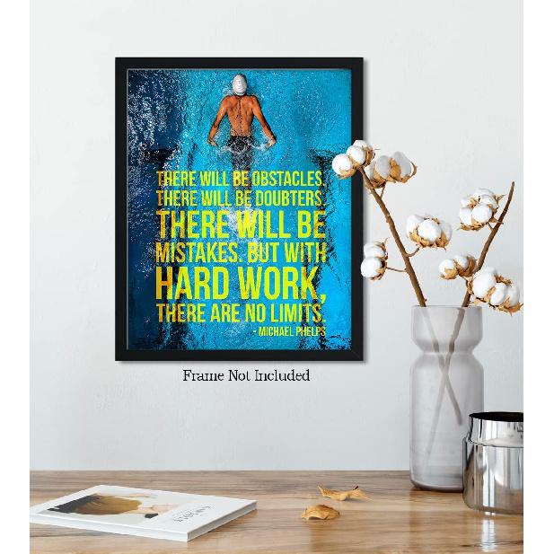 Govivo Michael Phelps pirational wall decor - Motivational wall art for swimming enthusiasts - Positive affirmations wall decor - 8x10 unframed print