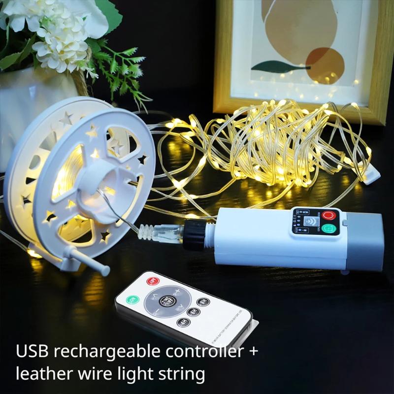 Camping String Lights Rechargeable Portable Camping Lantern Tent Tape Light String For Tent Home School College Party Yard Decor