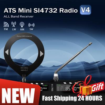 1,9 Zoll IPS-Bildschirm SI4732 DSP-Radio AM FM-Empfänger AMNVOLT V4 ATS MINI SI4732 Allband DSP-Radio FM AM SSB LSB USB-Empfänger