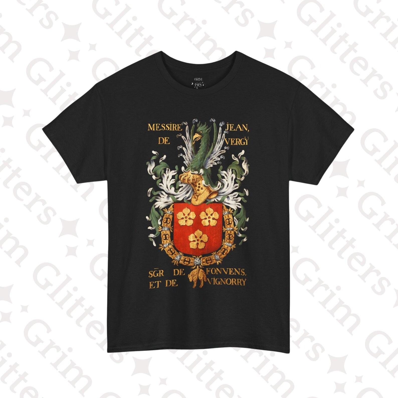 Jean de Vergy Coat of Arms T-Shirt: Medieval Heraldry Art - Knights of the Golden Fleece S