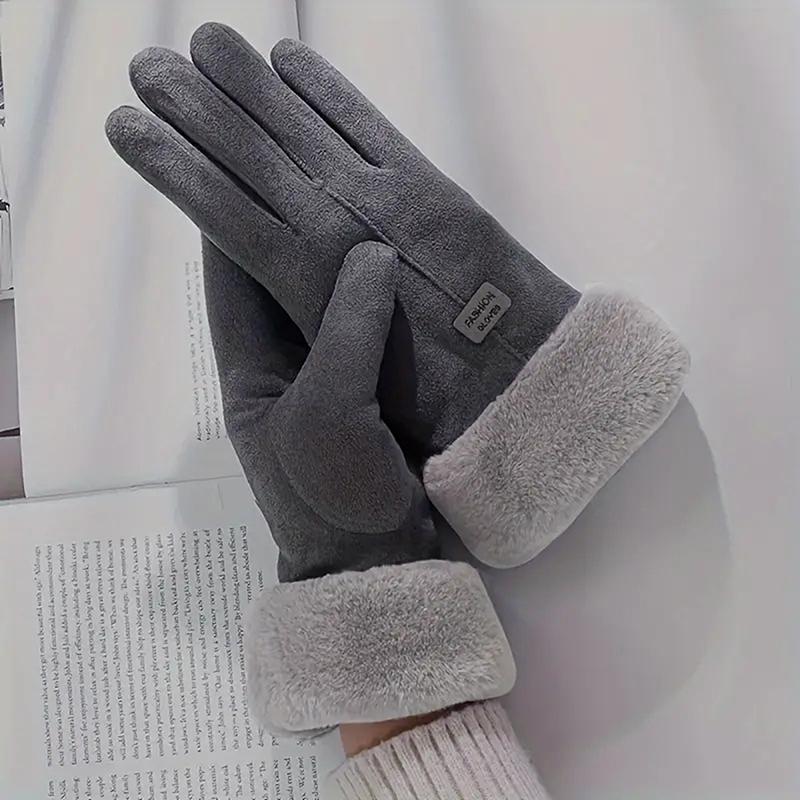 Women Autumn Winter Thick Plush Gloves Cute Furry Warm Mitts Full Finger Touchscreen Mittens Outdoor Sport Female Gloves