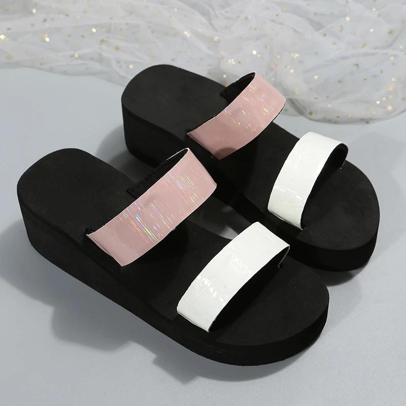 Fashion Slippers Summer Shoes Women Platform Sandals Wedges Beach Home Slippers Women Flip Flops Memory Foam Slippers Sandalias De Mujer