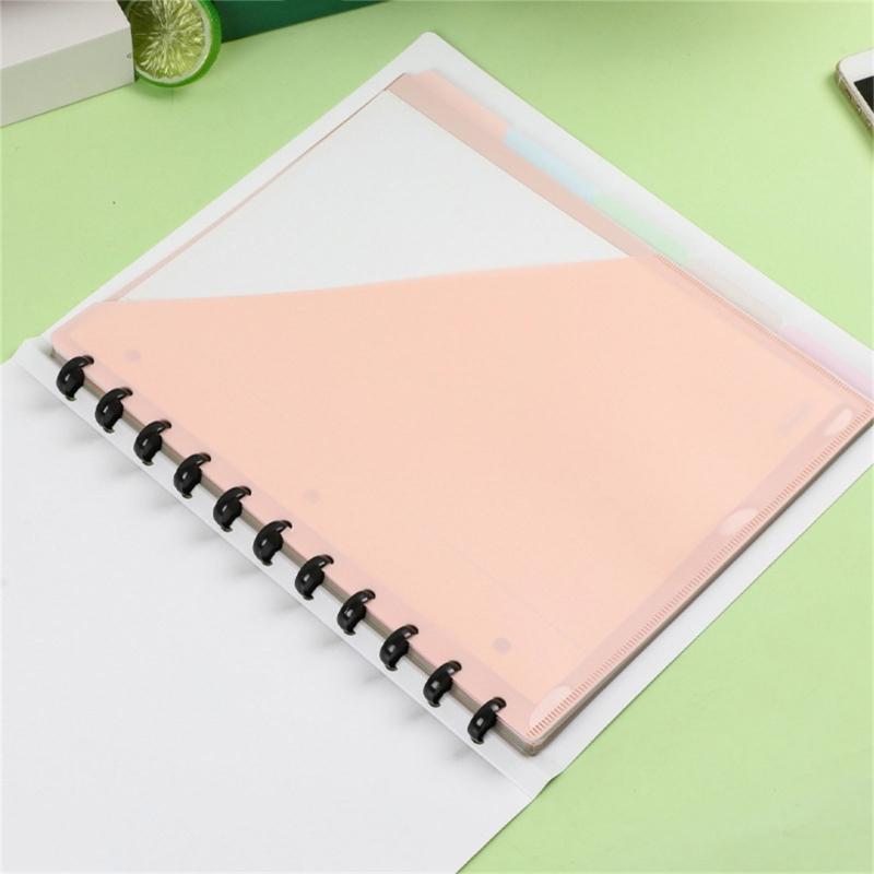 5Pcs 11 Hole Punched Binder Dividers with Pocket 3 Hole Punched Refill Paper for Binder Notebook Journal Planner
