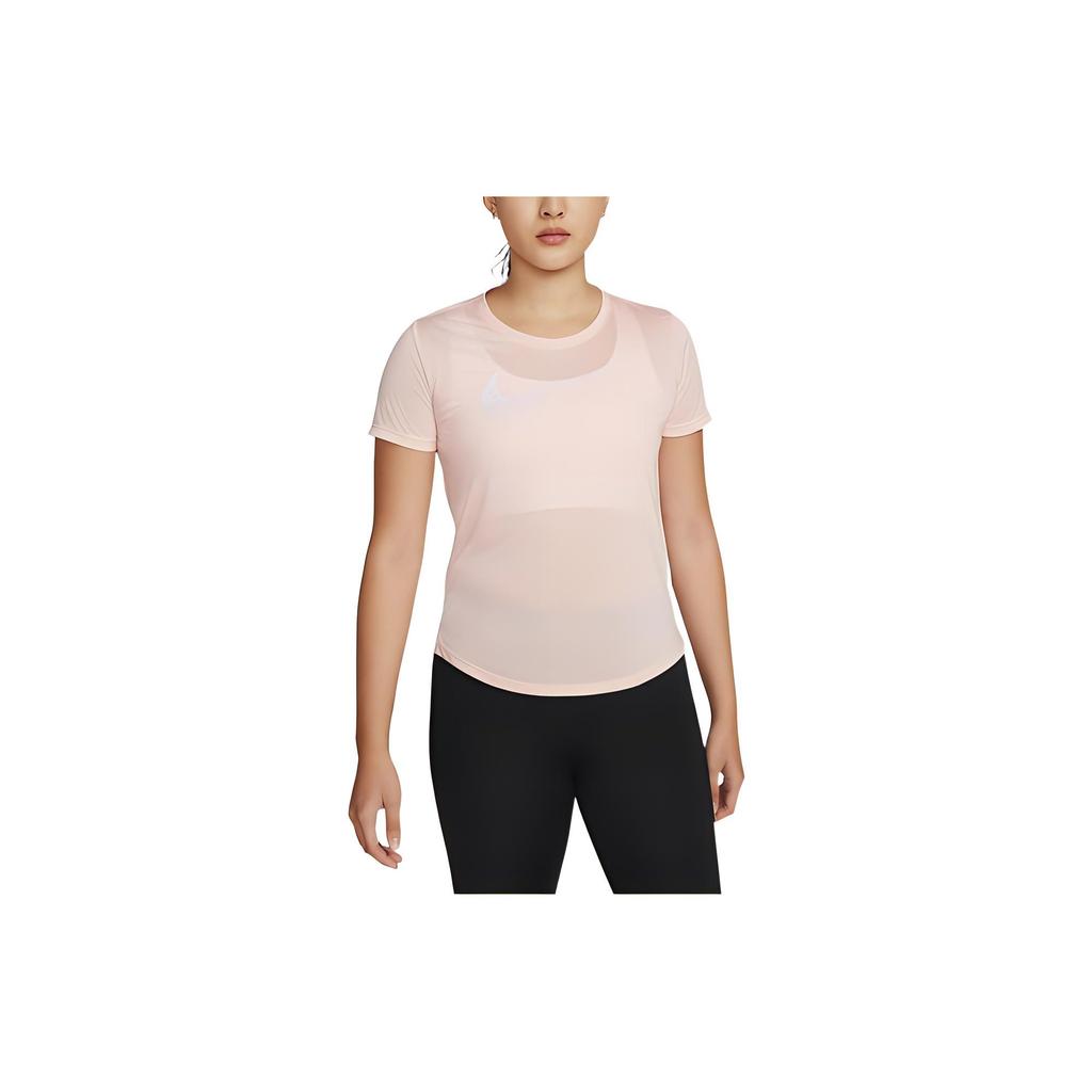 Nike Swoosh Run Solid Color Running Short Sleeve T-Shirt Women Tops Light-Pink DM7778-610