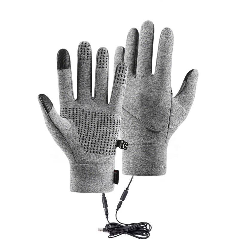 USB Heating Gloves Winter Windproof Touchscreen Fleece Lined for Men Women Motorcycle Riding Skiing Driving
