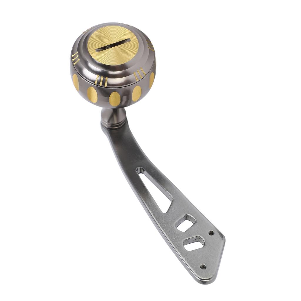 Fishing Reel Handle Metal Power Handle Knob Grip Replacement with Assembly Parts for Baitcasting Drum ReelGold Gray