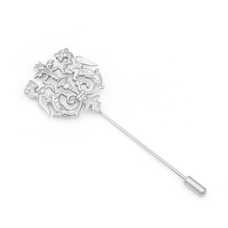 Z80 Retro Double Lion Korean Brooch, One-Word Brooch, Original Personalized Pin, Suit Shirt Decoration