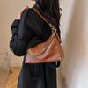 Large Capacity Casual Bag 2025 Retro Commuting Texture Single Shoulder Underarm Bag Temperament Simple Dumpling Bag Solid Color