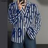 INCERUN Oversized Spring Men Lapel Neck Long Sleeve Striped Button Thin Blazer Coats