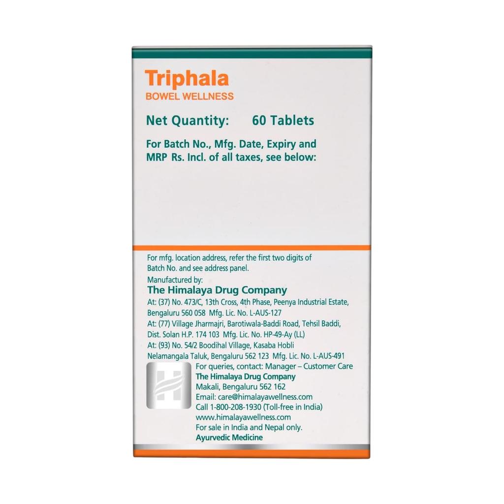 Himalaya Herbals Triphala Capsules For Digestive Health Relief From Bloating And Constipation Support – 60 Capsules
