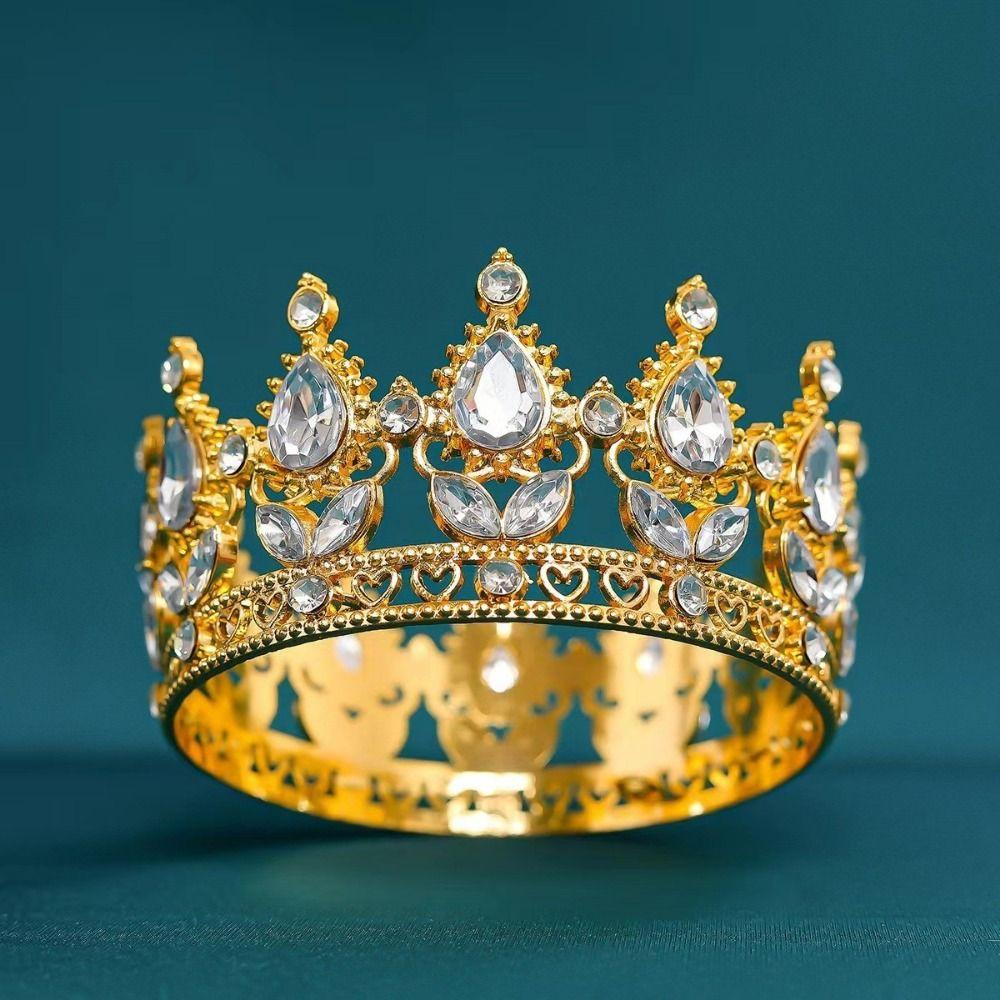 Crystal Crystal Crown Vintage Rhinestone Headband Lady Girl Queen Crown Birthday Party