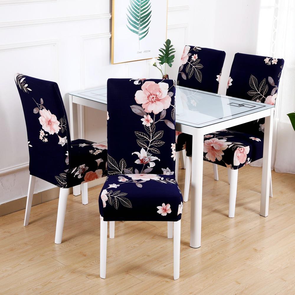 Spandex Chair Cover Stretch Home Dining Elastic Floral Print Chair Covers Multifunctional Spandex Elastic Cloth Universal Size