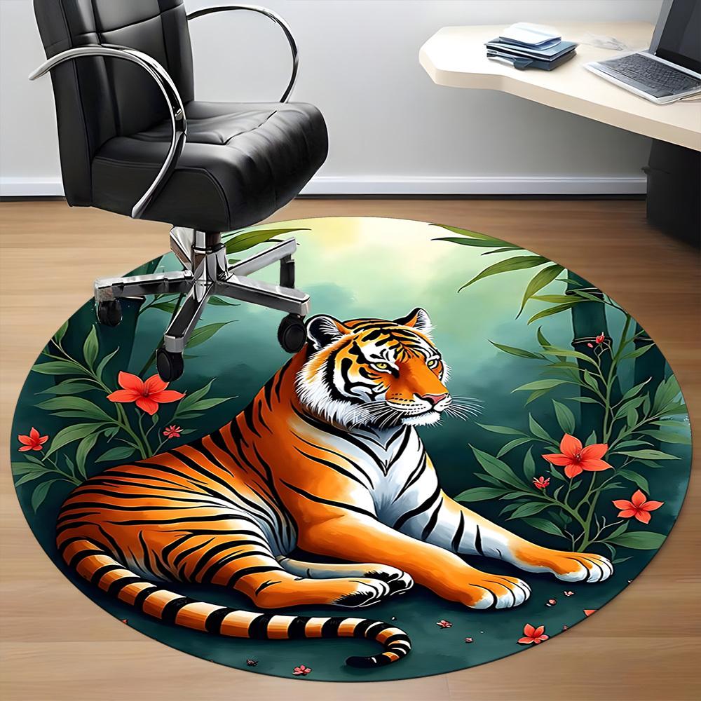 1pc Tiger Floral Chair Carpet for Office, , Non-slip carpet, Very suitable for offices, farmhouses,Outdoor carpet yy251120064