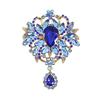 Large Crystal Rhinestone Brooch Water-drop Dangle Brooch Elegant Crystal Brooch  Evening Gown