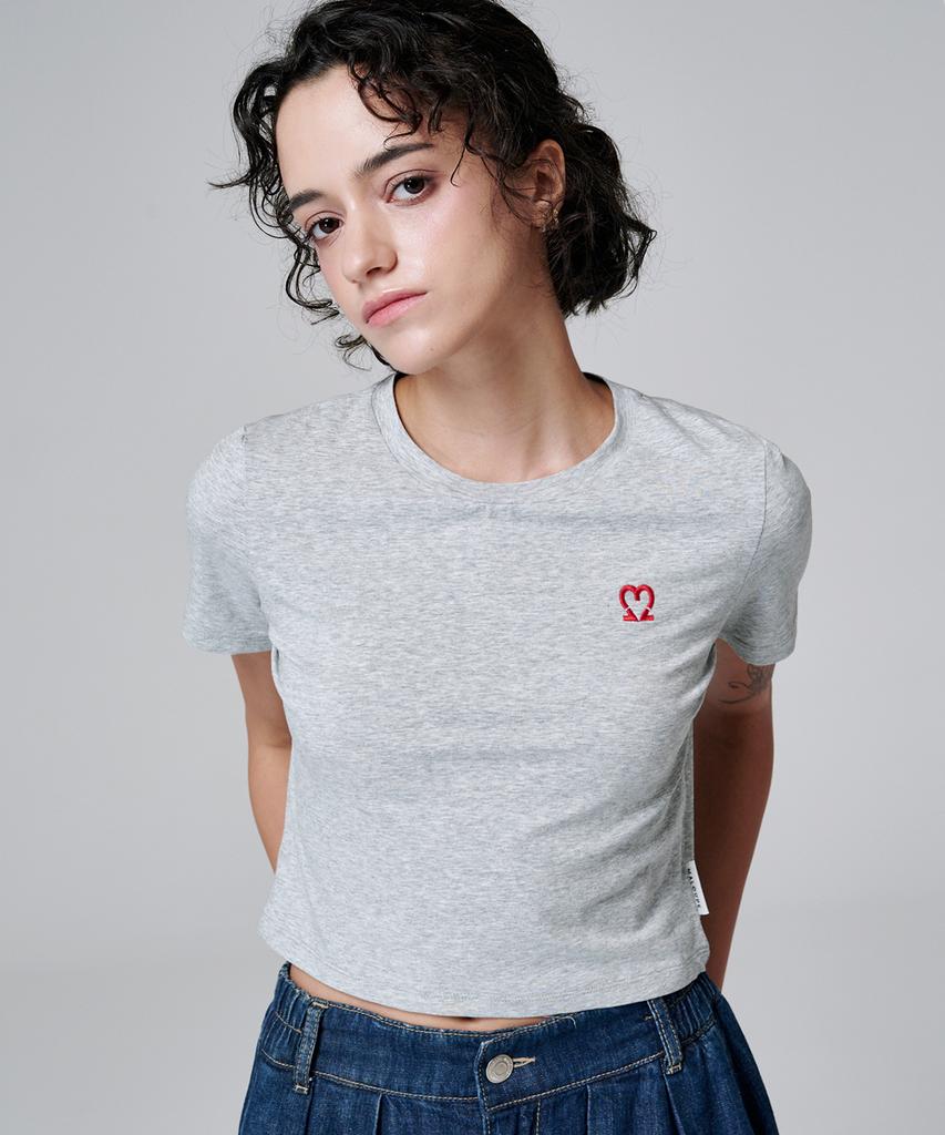 MALOUPE 5210 Crop Signature T-Shirt (Gray)