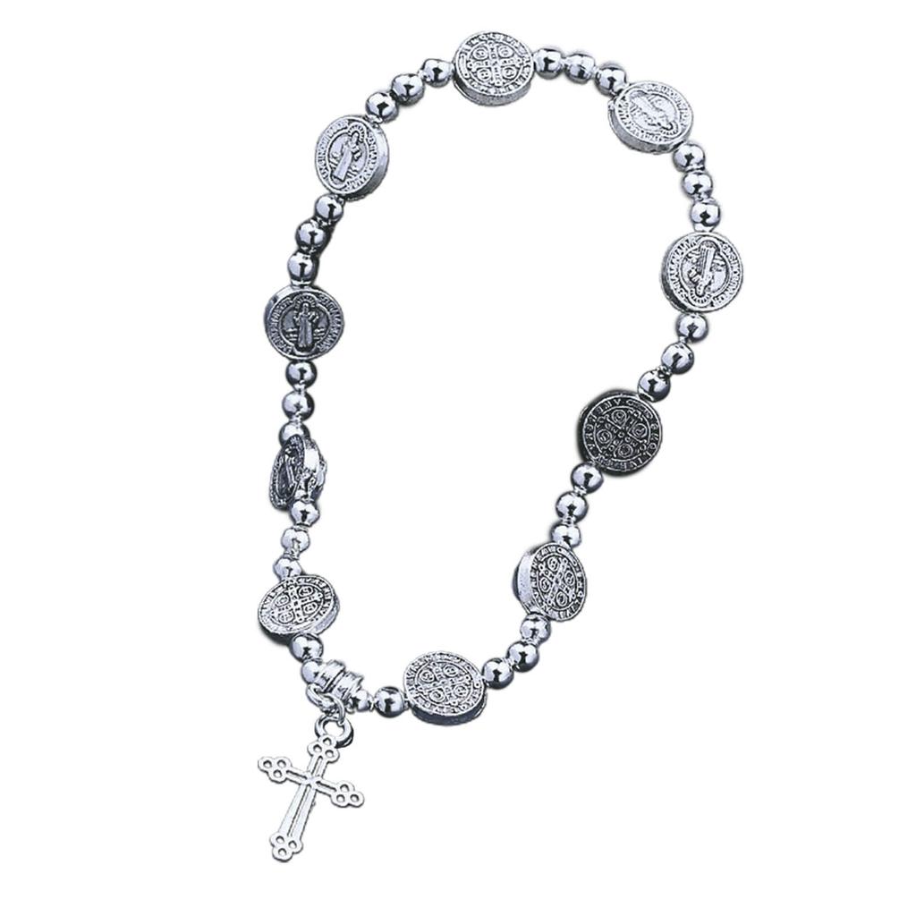 Retro Elastic Bracelet Cross Charm Bracelet Alloy Material for Daily Party