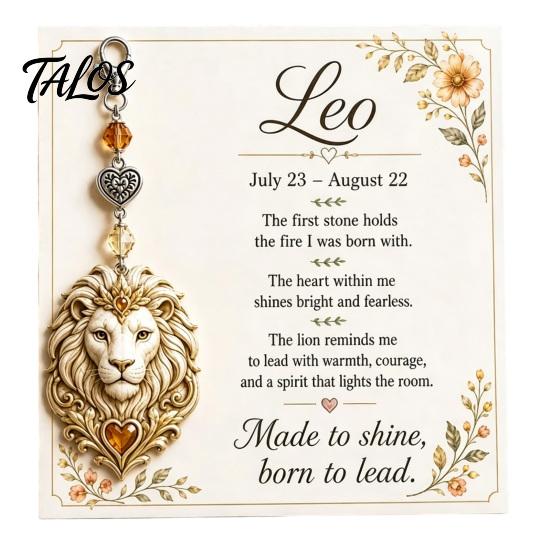 Zodiac Sign Pendant 12 Keychain with Keepsake Card, Star Pendant, Backpack Handbag Purse Charm, Inspirational Gift for Men Women