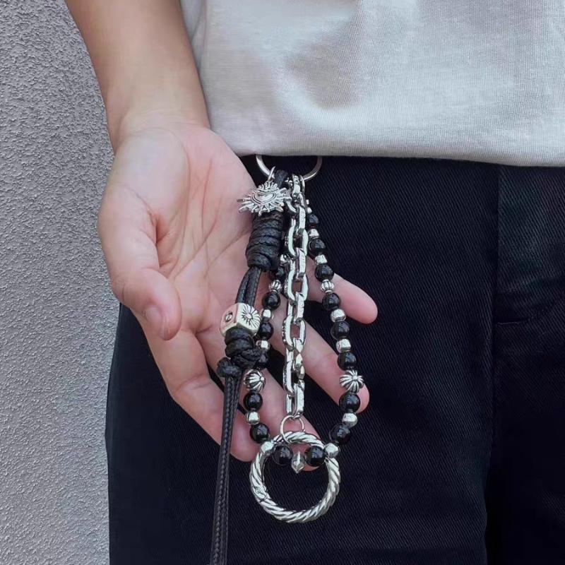 Punk-Stil Kurze Kette Schlüsselanhänger Taillen-Hängedekoration Einfacher Schlüsselanhänger Hängendes Ornament Handtaschen-Anhänger