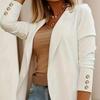 Women Suit Coat Lapel Long Sleeve Open Front Solid Color Dress Coat Business Work Casual Jacket Office Clothes Outwear