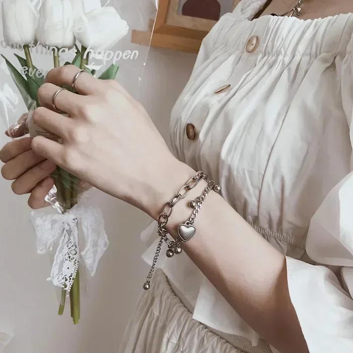 4Pcs/Set Trendy Individuality Open Mouth Bracelet Set for Women Zircon Gold Color Butterfly Pearl Open Cuff Bangle Girls Jewelry