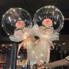 2 Led Light-Emitting Transparent Rose Balloons (Excluding Inner Electricity) Suitable for Wedding, Birthday, Valentine's Day