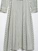 2025 Spring Women's European & American Striped Belted Midi Dress