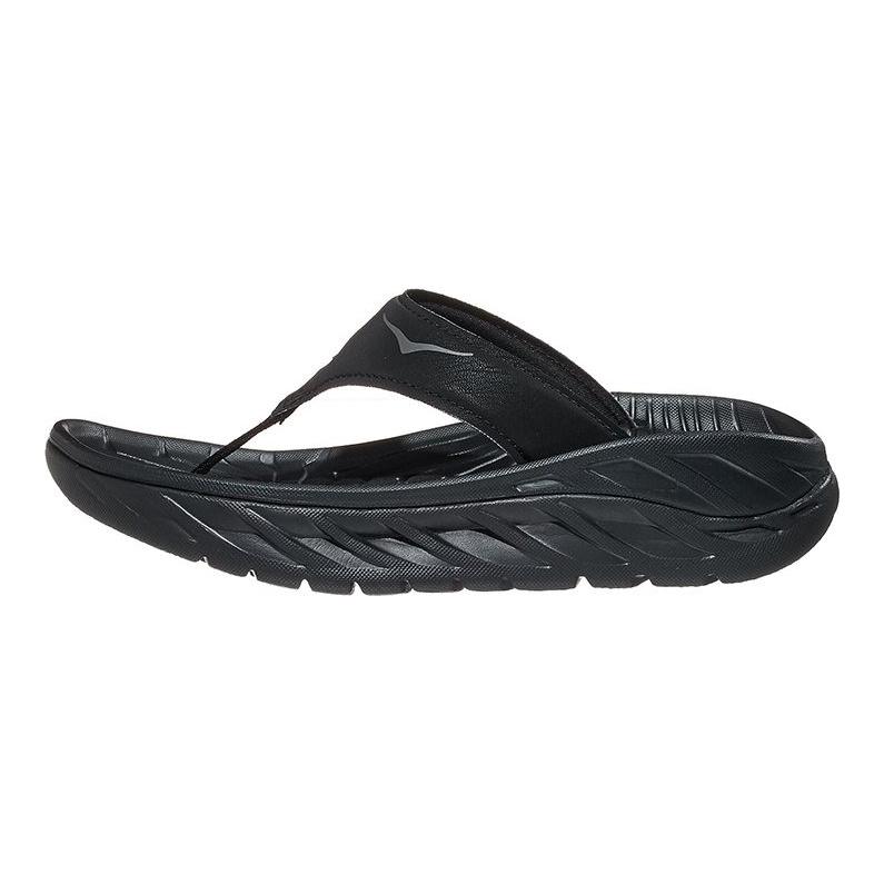 HOKA Ora Recovery Flip Slide Black Dark Gull Grey Women Sneakers 1117910-BDGGR