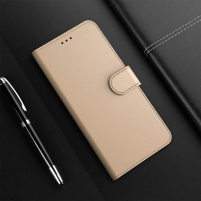 Coque de protection - E.F.CONNECTION - Redmi Note 12 - Effet Cuir - Anti-Rayures - Doré