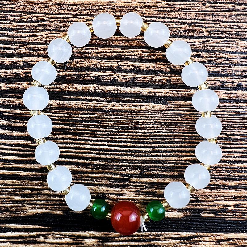 Natural White Hetian Jade Bead Bracelet Necklace: Unisex Buddhist Rosary In Welfare Style