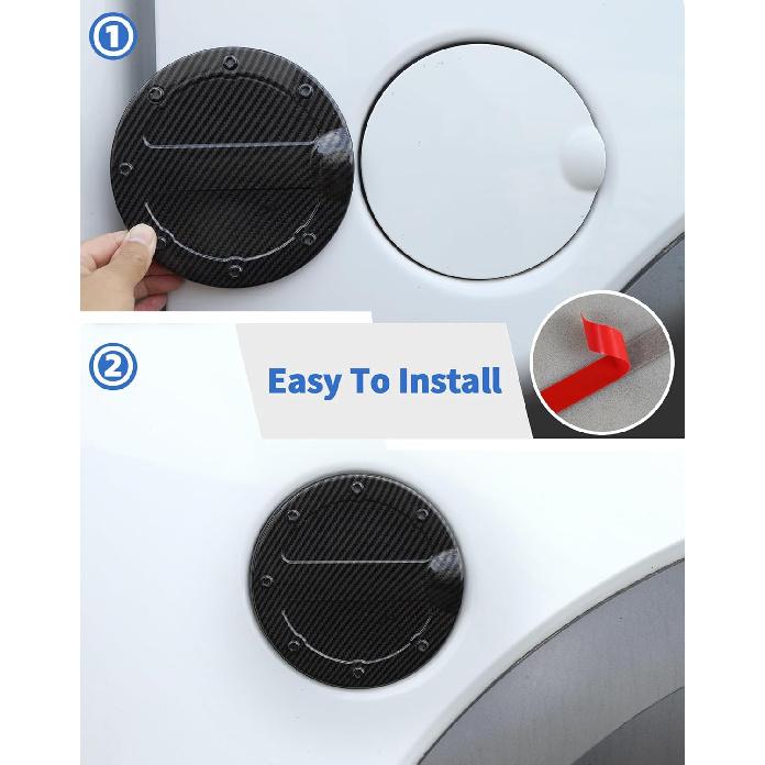 Fit for 2009-2014 Ford F-150 Fuel Gas Filler Tank Door Cap Cover, Carbon fiber Gas Tank Cap Fuel Filler Door Cover Trim Exterior Accessories, Carbon