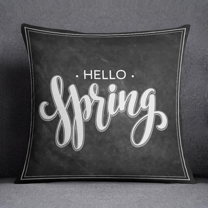 Cool Black Wind Black Bottom Flower Series Pillow Decorative Pillow Bedroom Sofa Car Cushion Cover Pillowcase