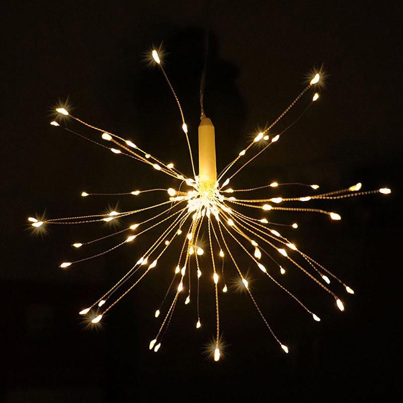 Firework Copper Led Fairy Wire String Lights Remote Control Christmas Decor