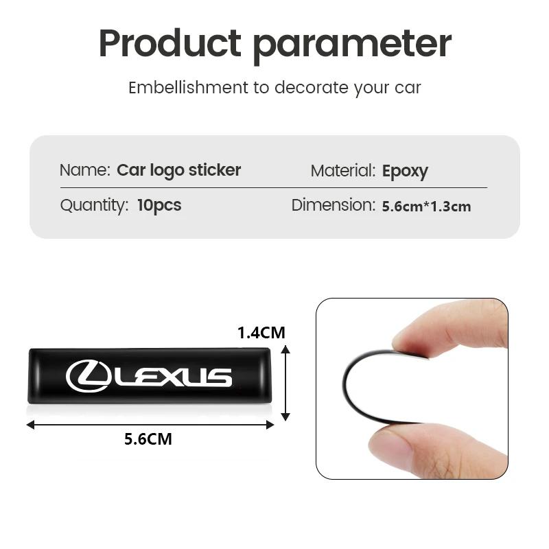 4/10Pcs Car Stickers Epoxy Emblem Decals Decoration Sticker For Lexus F SPORT RX300 IS200 IS250 ES350 Ct200h UX250h NX300h RX350