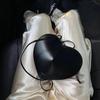 Heart-Shaped LECOEUR Genuine Leather Cross-Body Bag