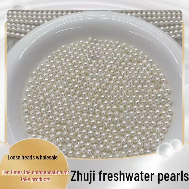 Zhuji Süßwasser AAA Runde Perlen 3-11mm: Halbgebohrt, Leicht fehlerhaft, Starker Glanz, Ungefärbte lose Perlen für DIY.