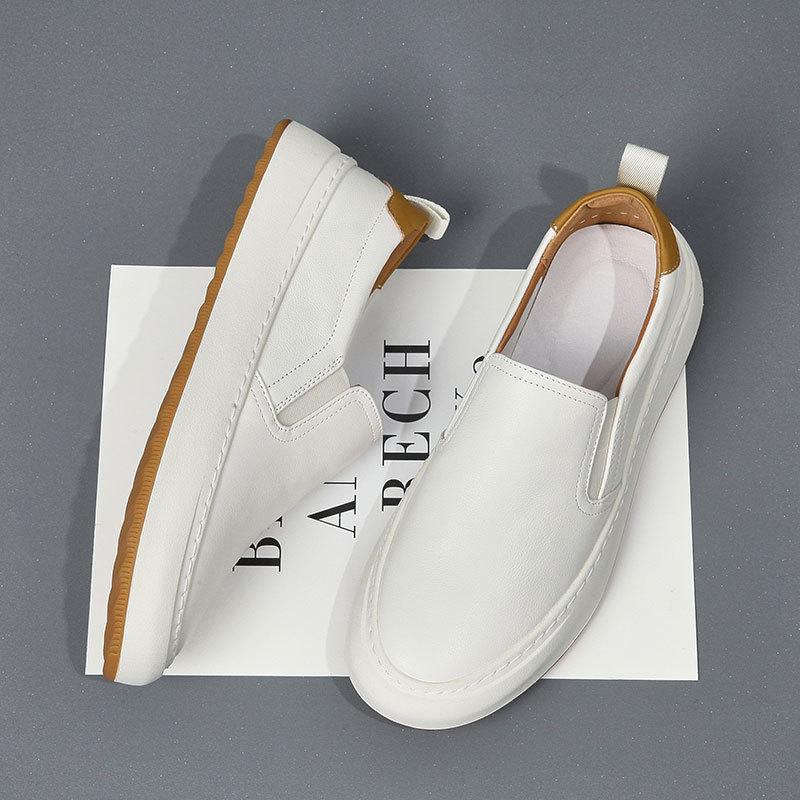 Mode Lässige Plateau-Loafer für Männer Designer Kuhleder Herren Luxus Board Schuhe Mode Einfarbig Zapatos De Hombre_voghion.com