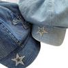 Cowboy Star Cloud Hat Spring And Summer Washed Beret Women'S Big Head Circumference Showing Face Ducktongue Bud Hat