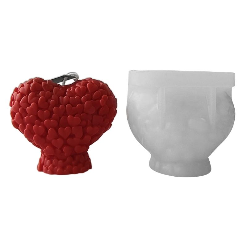 Heart Shape Candle Mold Silicone Mould for Candle Making DIY Fondant Aromatherapy Scented 3D Moulds Valentines Day Gifts