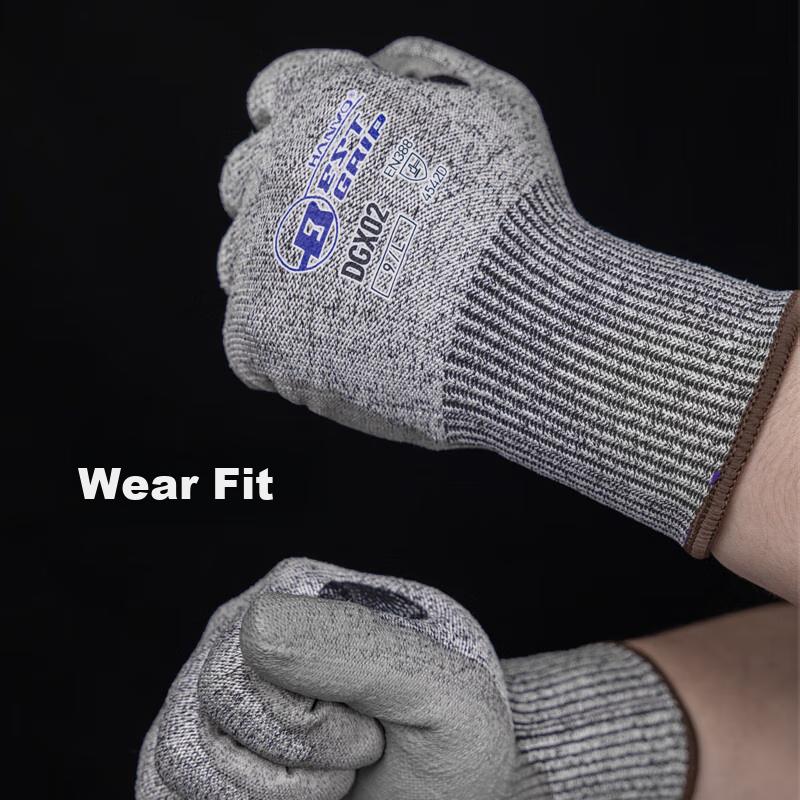 Level 5 PU Cut-Resistant Gloves, Steel Wire Anti-Cutting Anti-Puncture Non-Slip Wear-Resistant, for Woodworking