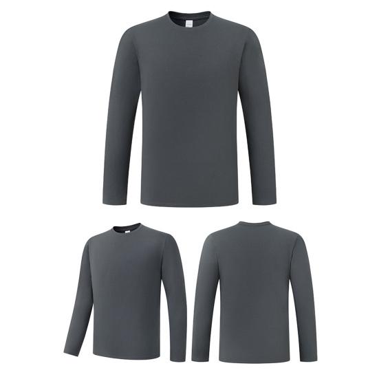 Męskie Koszulki z Okrągłym Dekoltem i Długim Rękawem Szybkoschnące Sportowe Lekkie Oddychające Regularny Krój Casualowy Fitness Codzienne