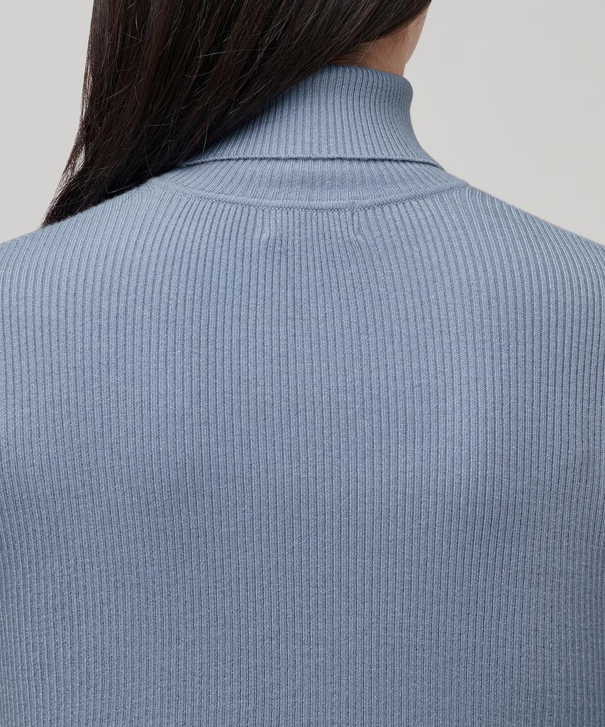 MUSINSA STANDARD WOMAN Women'S Ribbed Slim Turtleneck Knit [Blue Grey]