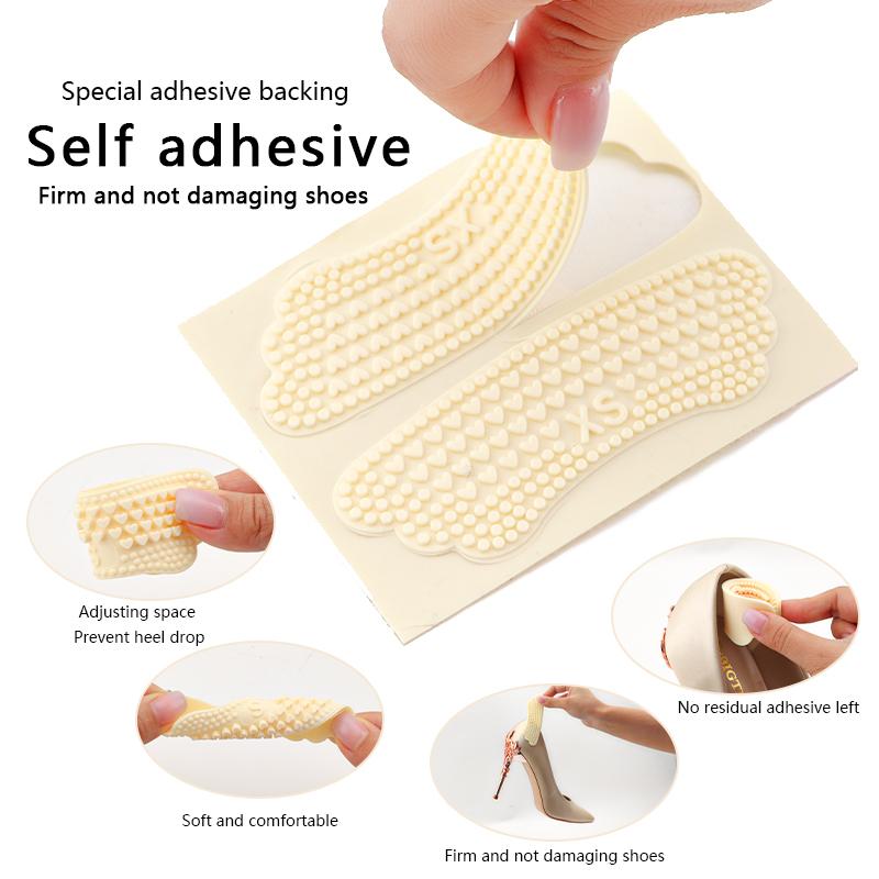 Silicone Gel Heel Cups Anti Pain Shoe Heel Stickers Insole for High Heels Heel Protector Pad Inserts Shoe Size Reducer for Women